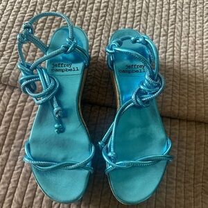 Jeffrey Campbell Metallic Blue Platform Sandals
